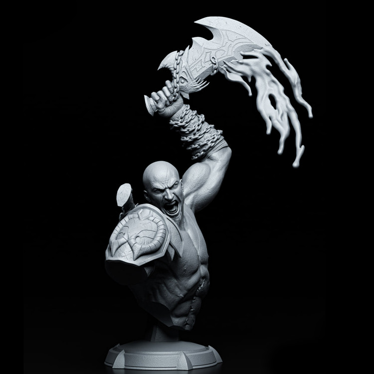 مجسمه سرنمای Kratos God of War Bust