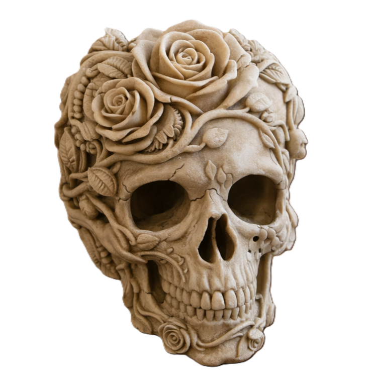 مجسمه دکوراتیو Rose Skull